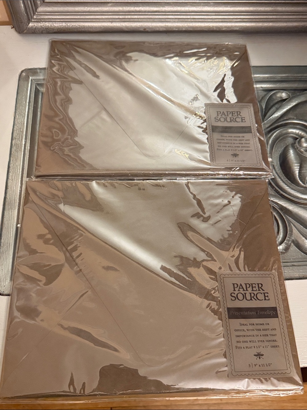 Paper Source 9” x 11.5” Thick Chocolate Dark Brown Presentation Envelopes